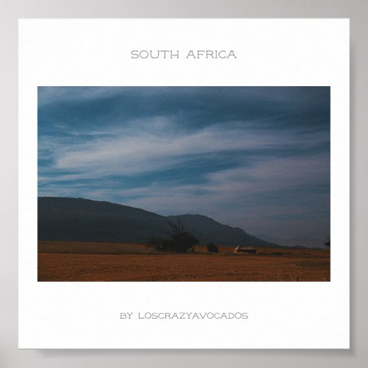 Zuid-Afrika bergen Landscape Travel Poster (Voorkant)