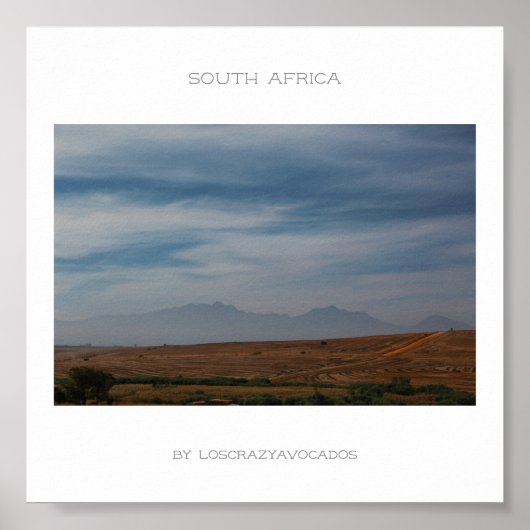 Zuid-Afrika bergen Landscape Travel Poster (Voorkant)