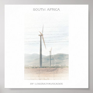 Zuid-Afrika bergen Landscape Travel Poster