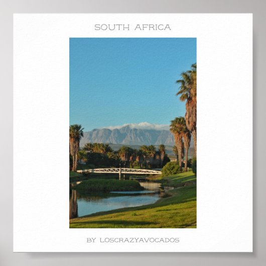 Zuid-Afrika bergen Landscape Travel Poster (Voorkant)