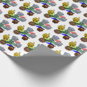 Zuid-Afrika Big Five Safari Dierlijke Cartoon Cadeaupapier (Hoek)