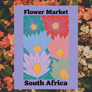 Zuid-Afrika Bloemenmarkt Kleurrijke Proteas Briefkaart