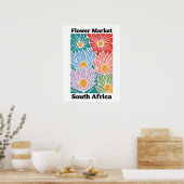 Zuid-Afrika Bloemenmarkt Kleurrijke Proteas Poster (Keuken)