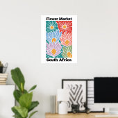 Zuid-Afrika Bloemenmarkt Kleurrijke Proteas Poster (Thuiskantoor)