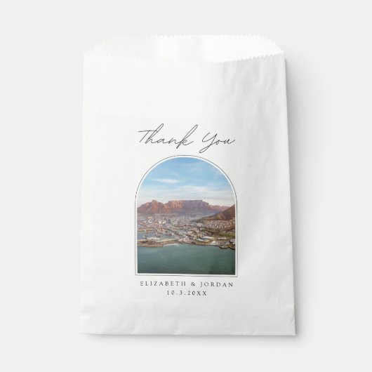 Zuid-Afrika Bruiloft Kaapstad Dank u Foto Bedankzakje (Voorkant)