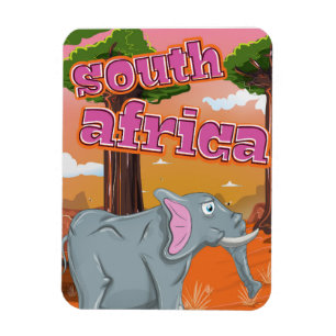 Zuid-Afrika Cartoon-reisposter Magneet