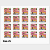 Zuid-Afrika Cartoon-reisposter Vierkante Sticker (Vel)