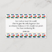 ZUID-AFRIKA Christelijke Schrift Johannes 3:16 Visitekaartje (Achterkant)