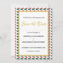 ZUID-AFRIKA Christelijke Traditie Huwelijksvoltrek Save The Date