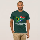 Zuid-Afrika Cricket Flag Brush Stroke Gift T-shirt (Voorkant volledig)