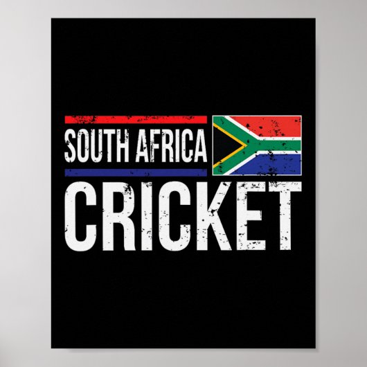 Zuid-Afrika Cricket Flag Jersey Wedstrijd Toernooi Poster (Voorkant)