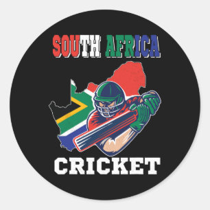 Zuid-Afrika Cricket Speler Vlag Jersey Afrikaans Ronde Sticker