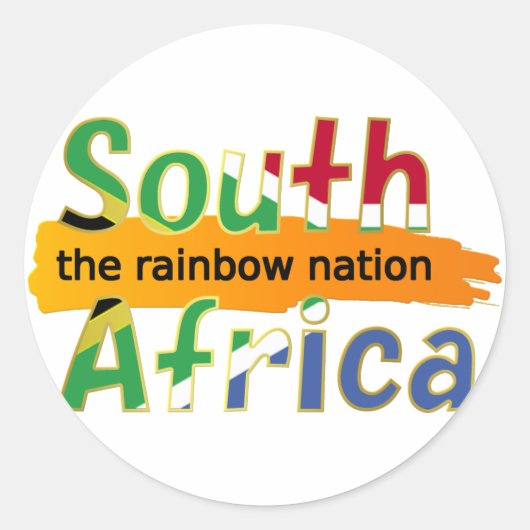 Zuid-Afrika: de regenboognatie Ronde Sticker (Voorkant)