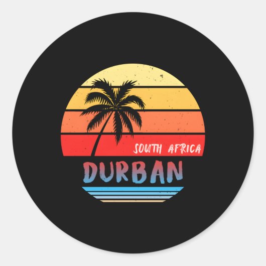 Zuid-Afrika Durban Ronde Sticker (Voorkant)
