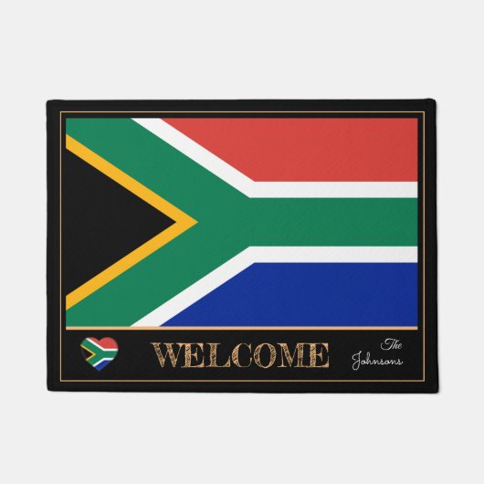 Zuid-Afrika en Afrikaanse vlag/sport Welkom Deurmat (Voorkant)
