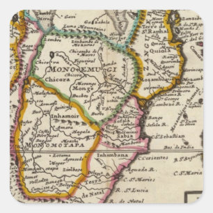 Zuid-Afrika en Magadascar Vierkante Sticker