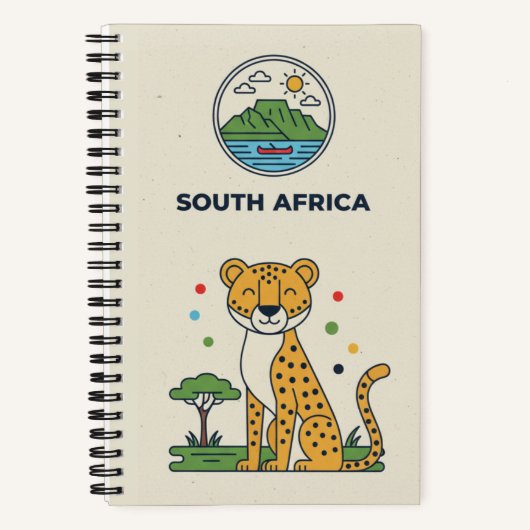Zuid-Afrika Erfgoed & Savanne Cheetah Foto Notitieboek (Voorkant)