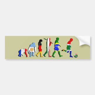 Zuid-Afrika Evolutie van voetbalcadeaus voor footb Bumpersticker