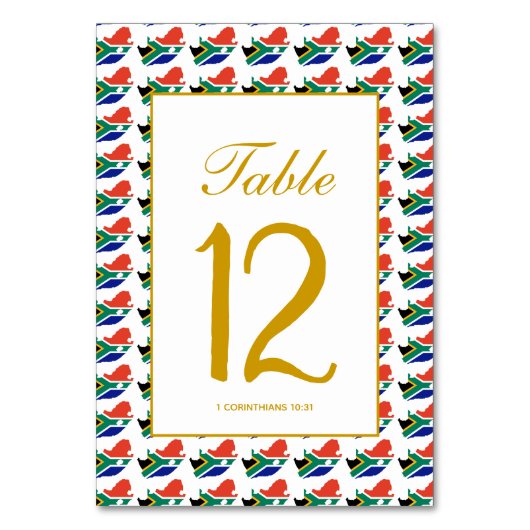 ZUID AFRIKA Feestelijke Banket Christelijke Bruilo Kaart (Achterkant)