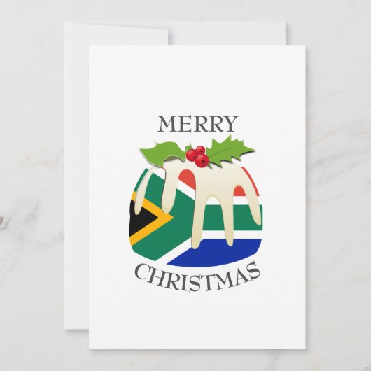 ZUID-AFRIKA | feestelijke pruimenpudding | Christm Feestdagenkaart (Voorkant)