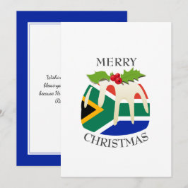 ZUID-AFRIKA | feestelijke pruimenpudding | Christm Feestdagenkaart