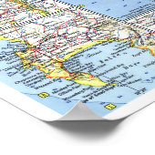 "Zuid-Afrika: Gedetailleerde kaart van 1962 ... Poster (Hoek)