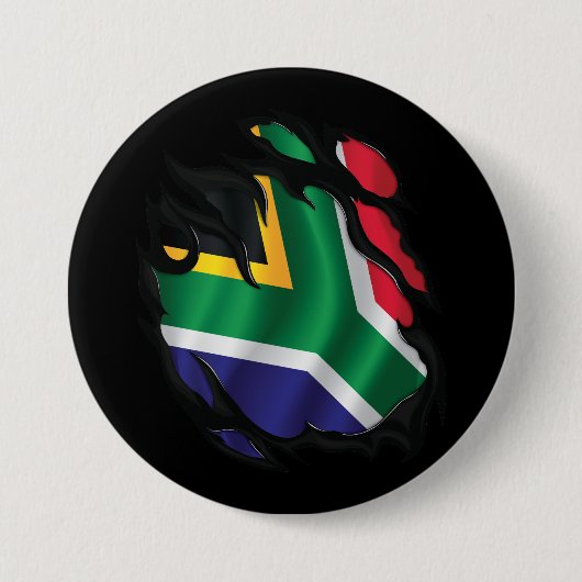 Zuid-Afrika Gescheurde Vlag Ronde Button 7,6 Cm (Voorkant)