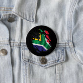 Zuid-Afrika Gescheurde Vlag Ronde Button 7,6 Cm (In situ)