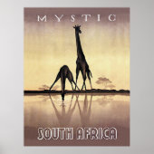 Zuid-Afrika, Giraffe, oud reizen Poster (Voorkant)