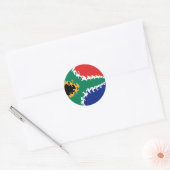 Zuid-Afrika Gnarly vlag Ronde Sticker (Envelop)
