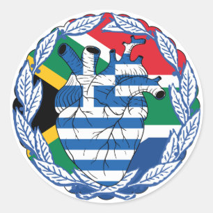 Zuid-Afrika Griekenland Ronde Sticker