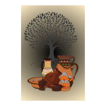 Zuid-Afrika handgemaakte aardewerk muur kunst