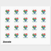 Zuid-Afrika hartvlag Ronde Sticker (Vel)