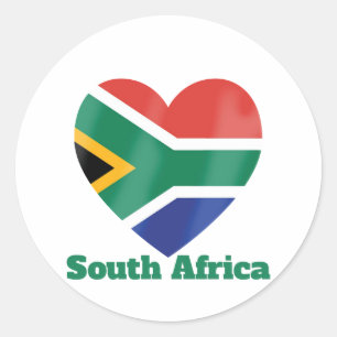 Zuid-Afrika hartvlag Ronde Sticker