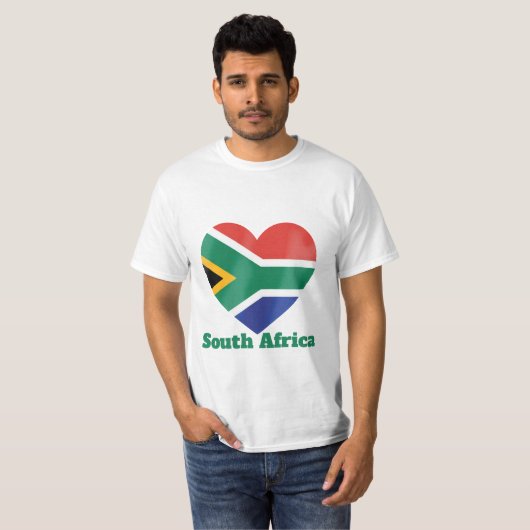 Zuid-Afrika Hartvlag T-Shirt (Voorkant volledig)