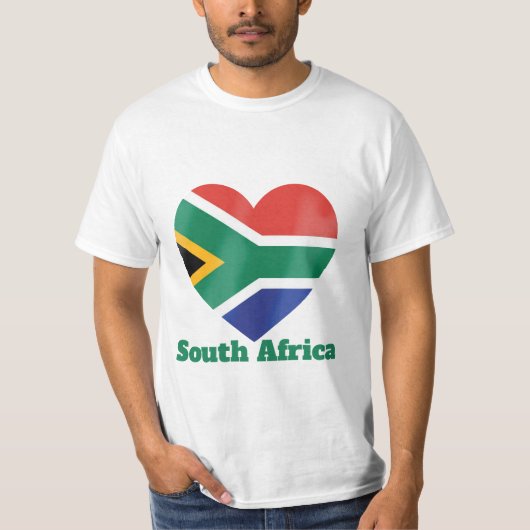 Zuid-Afrika Hartvlag T-Shirt (Voorkant)