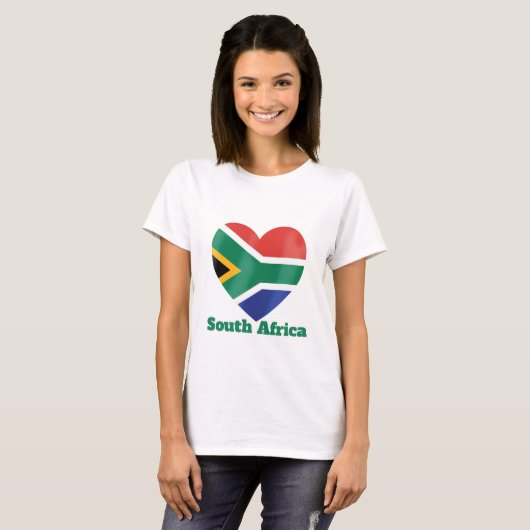 Zuid-Afrika hartvlag T-shirt (Voorkant volledig)