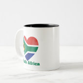 Zuid-Afrika hartvlag Tweekleurige Koffiemok (Voorkant links)