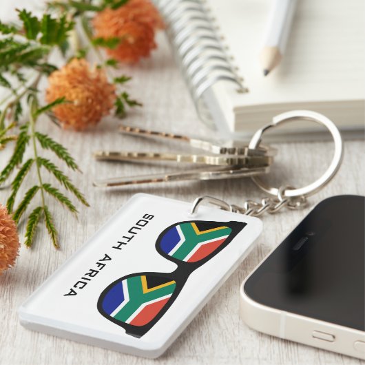 Zuid-Afrika heeft aangepaste tekst en kleurenkleut Sleutelhanger (Voorkant Rechts)