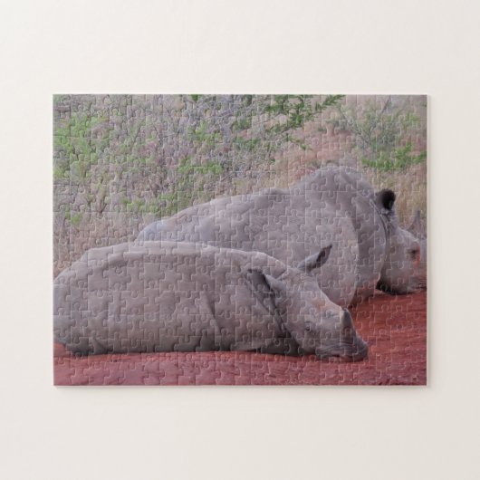 Zuid-Afrika Hluhluwe Neushoorn Legpuzzel (Horizontaal)