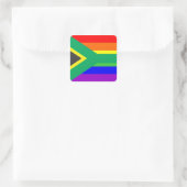 zuid - afrika : homo trotse regenboogvlag vierkante sticker (Tas)