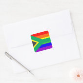 zuid - afrika : homo trotse regenboogvlag vierkante sticker (Envelop)
