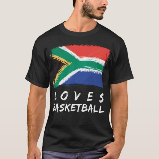 Zuid-Afrika houdt van basketbal T-shirt (Voorkant)
