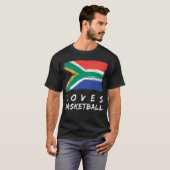 Zuid-Afrika houdt van basketbal T-shirt (Voorkant volledig)