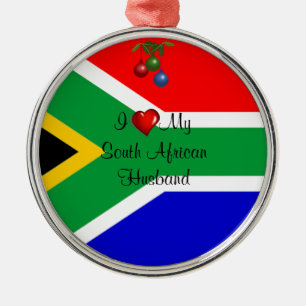 Zuid-Afrika: Ik hou van mijn Zuid-Afrikaanse man Metalen Ornament