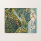 Zuid-Afrika Illustratie Reis Kunst Vintage Legpuzzel (Horizontaal)
