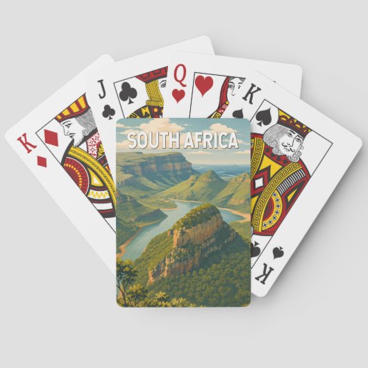Zuid-Afrika Illustratie Reis Kunst Vintage Pokerkaarten (Achterkant)