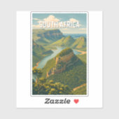 Zuid-Afrika Illustratie Reis Kunst Vintage Sticker (Vel)