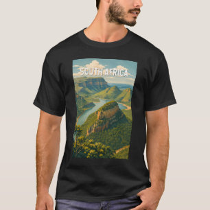 Zuid-Afrika Illustratie Reis Kunst Vintage T-shirt