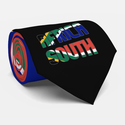 Zuid-Afrika Inscriptie Vlag Geel Blauw Rood Stropdas (Opgerold)